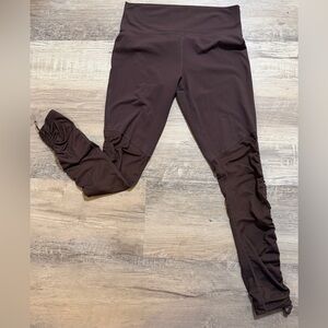 Fabletics Cashel Foldover Pureluxe High Rise Ruched Cinch Leg Leggings LRG Brown